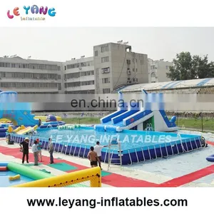 Commercial Swan Rectangle Metal Frame Pool / Swimming Strong Style Color Pool for Sale thumbnail-1