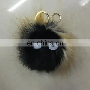 Owl Pom Pom Key Chain Large Faux Fur OWL Bag Charms thumbnail-2