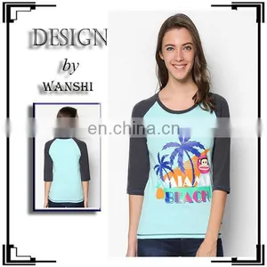 Custom Printing Casual Women t Shirt Long Sleeve Lady Blouse thumbnail-1
