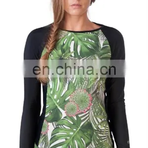 Wholesale Custom Printed Compression Women Spandex Lycra Rash Guard thumbnail-1