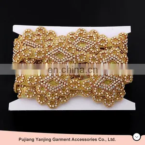 FACTORY DIRECTLY! Best Prices Latest Excellent Quality Crystal Beaded Wedding Dress Belt thumbnail-1