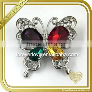 Simple Butterfly Rhinestone Brooch,wholesale Silver Brooch Design FB063 thumbnail-1