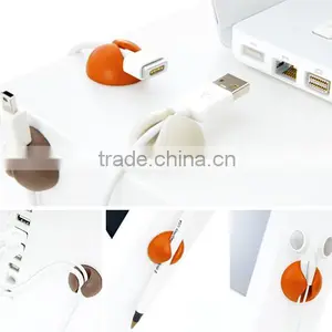 China Manufacturer Sale Cable Clamps Cute Cable Winder Earphone Silicone Cable Holder Clip thumbnail-3