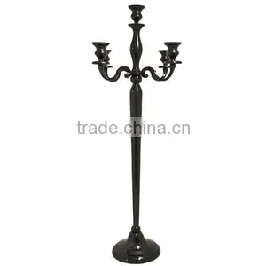 Black Chrome Plated Tall Candlestick Candelabra For Wedding Decor thumbnail-5