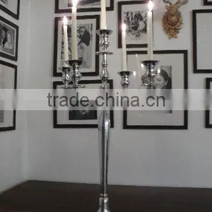 Hurricane Lamp Candlestick Candelabra With Hanging Crystals thumbnail-5