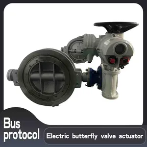 Hard Seal Electric Butterfly Valve Actuator DN500 Electric Flow Valve for Cement Plant thumbnail-1