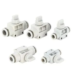 HVFF Series Plastic 2 Way Union Straight Air Hand Valve Quick Connector Pneumatic Fitting thumbnail-3