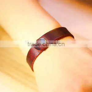 New High Quality Exotic Handmade Crazy Horse Leather Bangle Unisex Genuine Leather Bangles Cowhide Leather Bracelet thumbnail-5