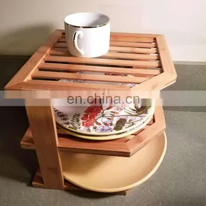 Bamboo Storage Racks High Quality Minimalist Multifunction Bamboo Dish Storage Holder thumbnail-4