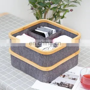 Wooden Storage Box Sock Underwear Drawer Bra and Panties Organizer Closet Basket Box Home Closet Storage & Organization thumbnail-3