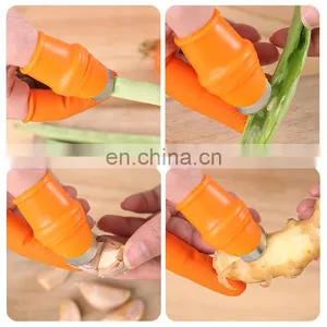 Finger Protector Silicone Thumb Knife Protector Gears Cutting Vegetable Harvesting Knife Pinching Plant Blade Scissors Gloves thumbnail-4