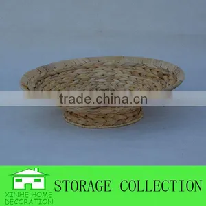 Round Natural Water Hyacinth Woven Table Fruit Tray thumbnail-1