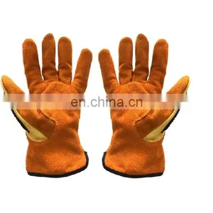 Cowhide Leather Outdoor Work Gloves Anti-vibration Full Finger Impact Protection Safety Work Gloves thumbnail-5
