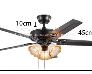 Retro Five Leaf Strong Wind Bedroom Lamp/Ceiling Fan Lamp/Iron Leaf（Wechat:13510231336） thumbnail-1