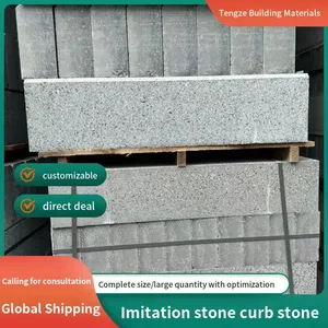Stone-like Stone Road Tooth Stone Road Flat Stone PC Road Side Stone Tree Fence Stone Precast Cement Turn Head Sesame Black 60/1 Meters Long thumbnail-5