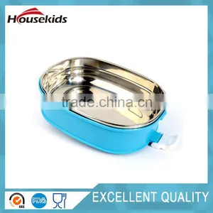 Stainless Steel Liner Double Bento Lunch Box Containers For Kids and Adults 1.8L Blue thumbnail-2