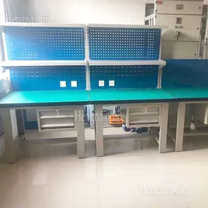 Packing Workbench | Heavy Duty Warehouse Fulfillment Station With Overhead Light / HN-PW06 / Shipping & Packaging Table for Logistic Center thumbnail-2