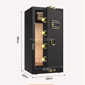 HN-EX50 Solid Steel Biometric Safe, Export Standard, Reinforced Anti-Pry Security Cabinet With Solid Locking Bolts for Commercial Bank and Home Office thumbnail-1