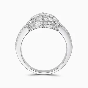 Shining Star Jewelry 925 Sterling Silver Mens Moissanite Hip Hop Jesus Ring thumbnail-4