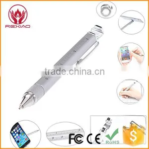 Multi-Tool 7 in 1 Pen With Ruler, Bottle Opener, Phone Stand, Ballpoint Pen, Stylus Fit for Mens Gift (Silver) thumbnail-1