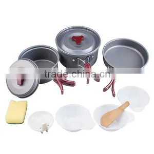 17pcs Lightweight Outdoor Camping Hiking Cookware Backpacking Cooking Picnic Bowl Pot Pan Set thumbnail-5