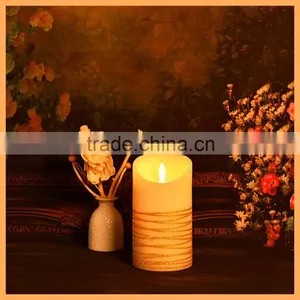 Remote Control Set of 3 Real Wax Flameless LED Pillar Candles thumbnail-5