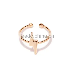 New Women Girl Lightning Wedding Band Knuckle Ring Jewelry Gold Silver thumbnail-1
