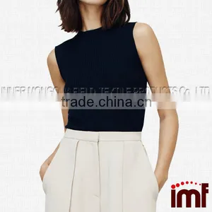Ribbed Cashmere Vest,Sleeveless Cashmere Sweater thumbnail-2
