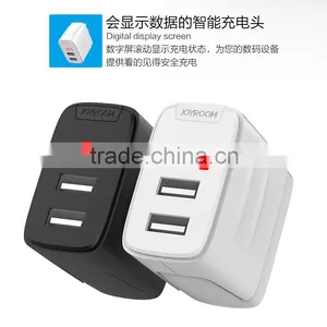 Joyroom 2.4A Digital Display Screen Double USB Ports Charger For IOS+Android Smarter Travel Charger For IPhone TB-0237 thumbnail-2
