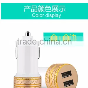 Coteetci 4.8A High Speed Tire Texture Design Aluminum Dual USB Ports Universal Car Charger For Samsung/iPhone/HTC/LG TB-0190 thumbnail-3