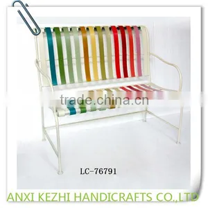 LC-76791 Modern Colorful Bistro Indoor/Outdoor Metal Bench thumbnail-2