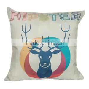 2016 Hot Sale Home Decorative Custom Deer Printing Linen Cheap Cushion Cover thumbnail-6