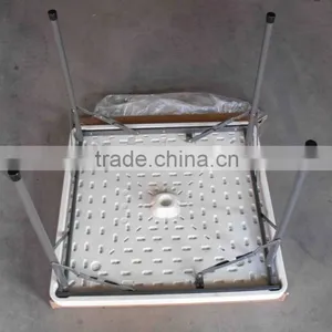 Hight-adjustable Square Dining Room HDPE Plastic Folding Table thumbnail-4