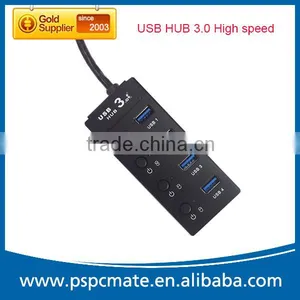 High Speed 5Gbps Computer 4 Port Usb 3.0 Hub With Power Switch thumbnail-1