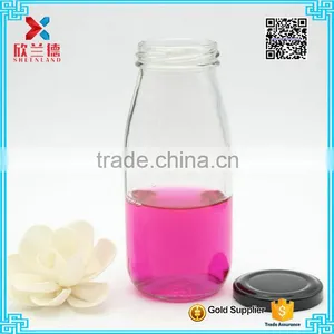 Hot Sale Glass Milk Drinking Bottle With Metal Tin Lid Wholesale thumbnail-1