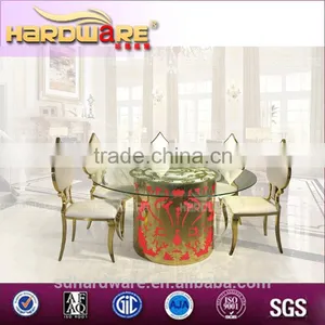 Light up Steel Hotel Dining Banquet Table,led Round Glass Led Table thumbnail-2