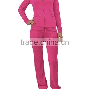 2016 China Sports Cheap Fashion Women Wholesale Velour Tracksuits With Hood for Lady thumbnail-2