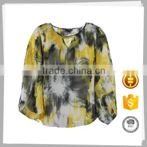 Clothes Supplier Latest Design Custom Fashion Lady Chiffon Top thumbnail-1