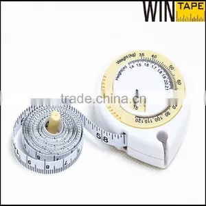 Yellow White Name Brand Printing Wholesale Body Fat Healthy Mini BMI Calculator With Tape Measure thumbnail-1