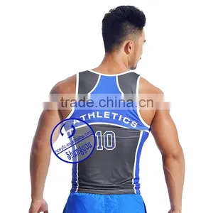 Custom Polyester Spandex Mens Dri Fit Tank Top thumbnail-4