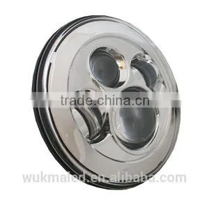 7" LED Projector Head Light Glossy Black for Harley Davidson 2012-2013 FLD / 1991-2013 Touring & Softail Models thumbnail-4