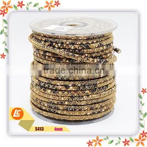 2016 Luxury Gray Natural Stitching Python Leather Cord 6mm thumbnail-6
