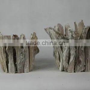Wooden Candle Holder With Glass thumbnail-3
