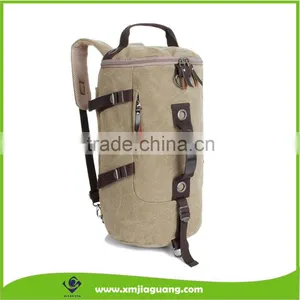 Unisex Canvas Multi-purpose Sport Bag, Barrel Backpack, Double Zipper Daypack thumbnail-1
