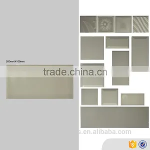 Pure Grey Glossy Brick Look Interior Ceramic Wall Tile Bathroom Tiles Kitchen 100x200 thumbnail-1