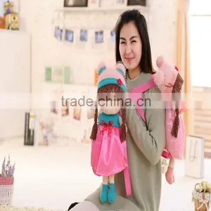 55*25cm Beautiful Customized Pink Stuffed Plush Feir Girl Doll Backpack With Matched Hat&skirt thumbnail-1