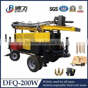 Bore Well Drilling Machine Price DFQ-200W Portable Trailer Mounted Water Well Drilling Rig thumbnail-3
