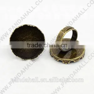 Brass Ring Setting Shank, Adjustable Pad Ring Base Findings, 25mm Tray(KK-H277-AB) thumbnail-1