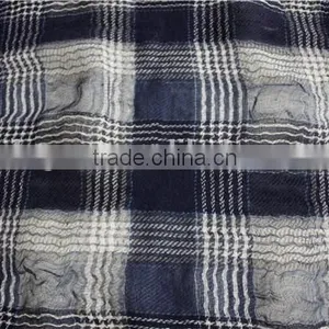 Lightweight Checked Wool and Linen Scarf thumbnail-4