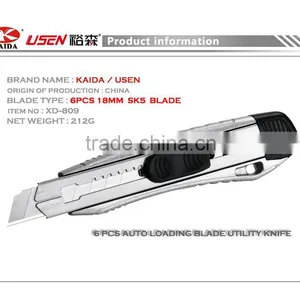 Heavy Duty Aluminium Alloy 6 Pcs Auto Loading Blade Utility Cutter thumbnail-2